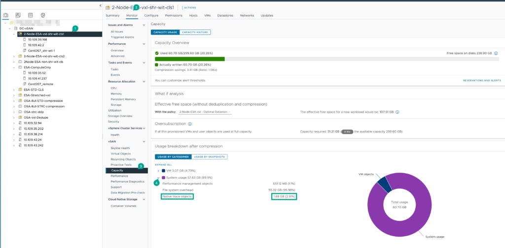 Native vSAN Trace Object